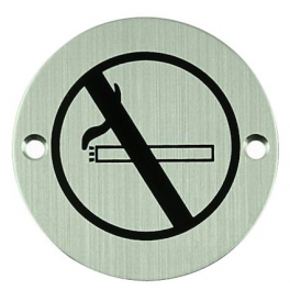 Nerezový piktogram okrúhly - zákaz fajčiťNEREZOVÝ PIKTOGRAM ZÁKAZ FAJČIT KRUH