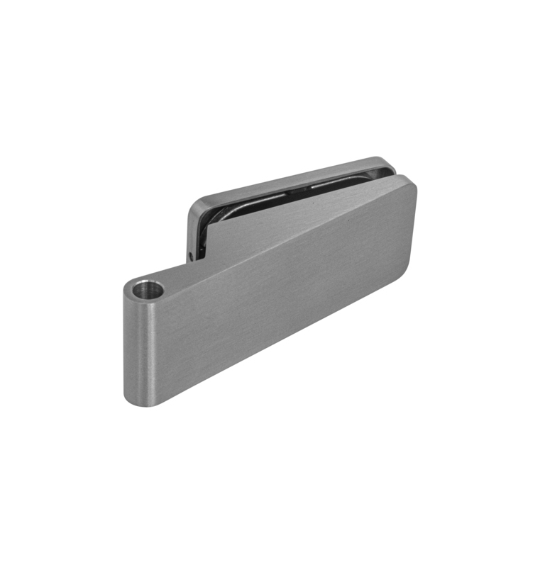 Glass door hinge UNIQUE R8 (horizontal) - Brushed stainless steel Glass door hinge UNIQUE R8 (horizontal) - Brushed stainless steel