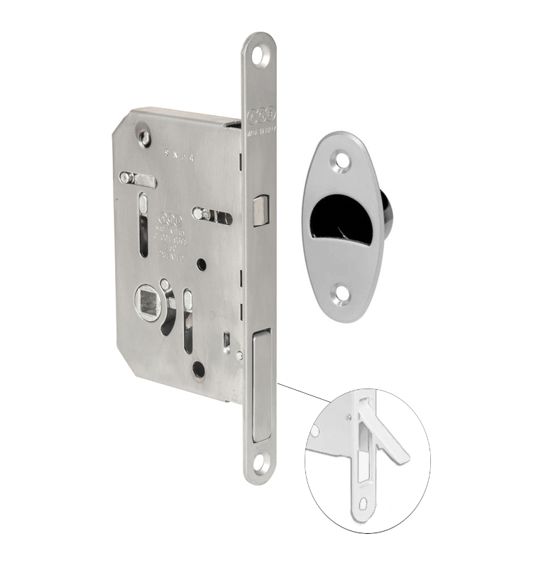 Lock for sliding door AGB SCIVOLA TRE CLASS - WAVE - Matt chrome Lock for sliding door AGB SCIVOLA TRE CLASS - WAVE - Matt chrome