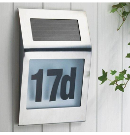 Solarleuchte mit Hausnummer Solarleuchte mit Hausnummer