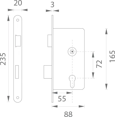 Mechanical panic lock DORMAKABA 182 - D